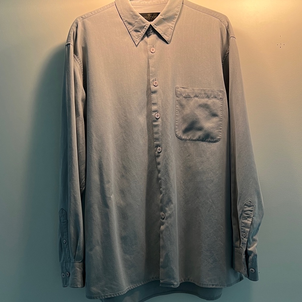 Bugatchi Light Gray Casual Button-Down Shirt - image 1